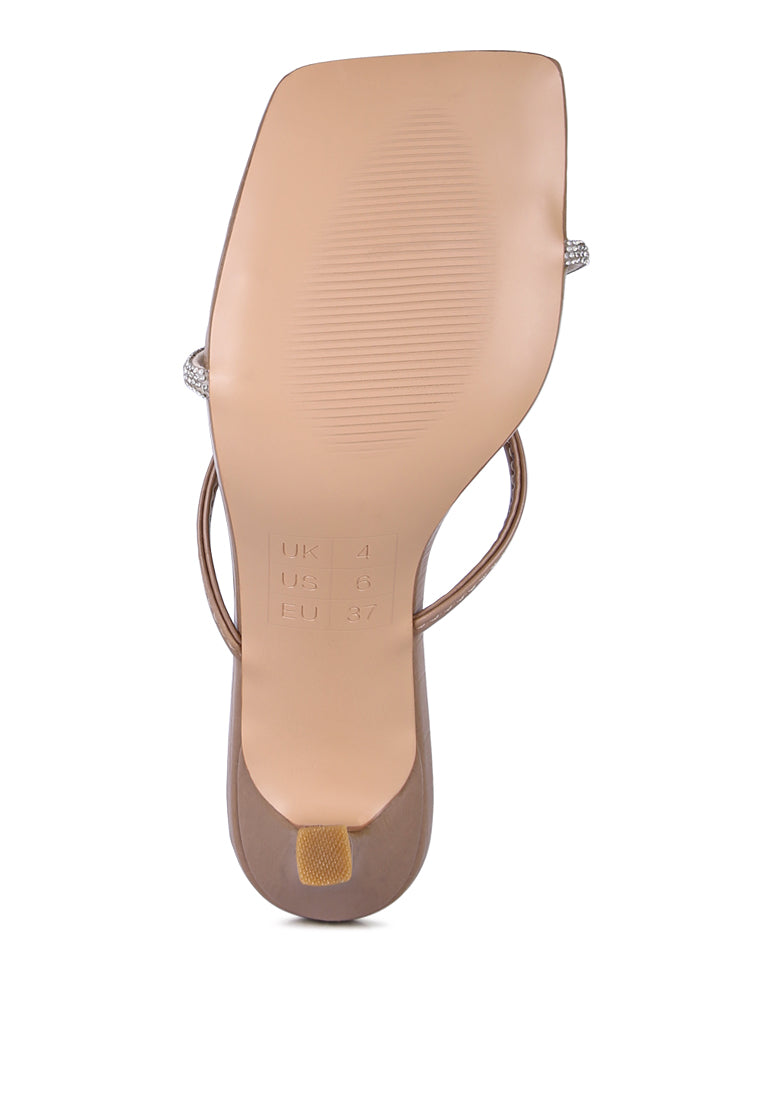 Lara Croc Rhinestone Strap Sandals