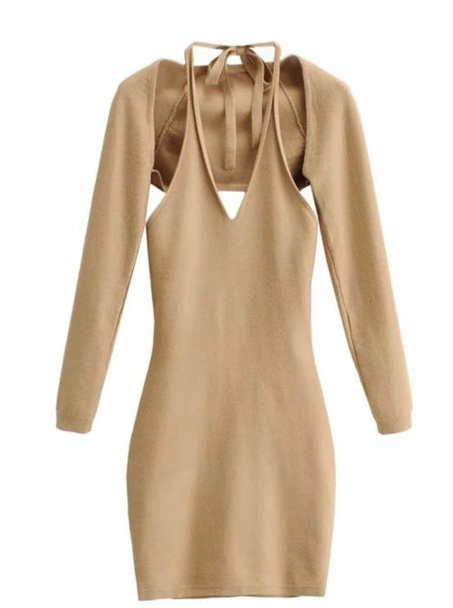 TALIA Knit On Town Dress Cardigan Set