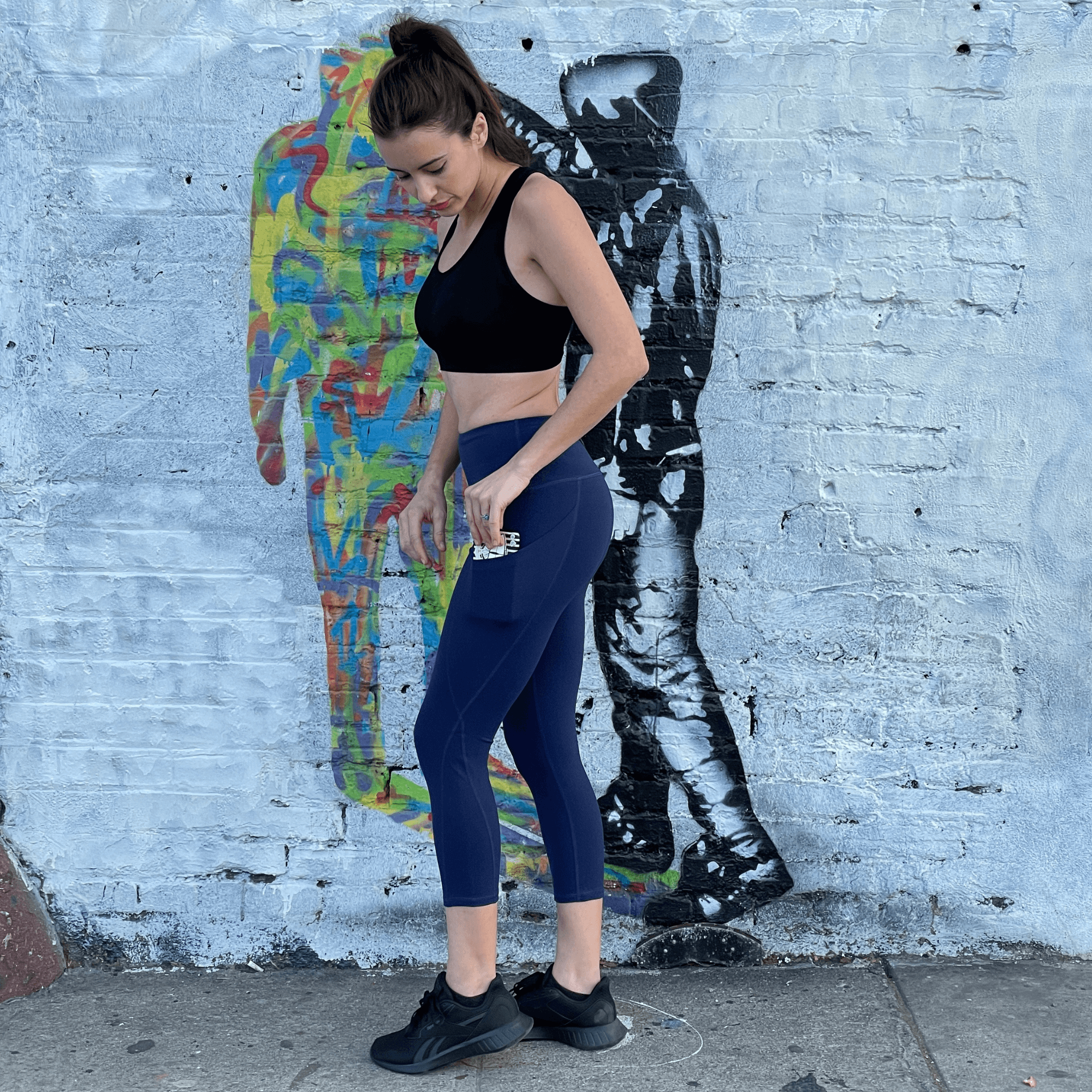 Seajoy Athletic High-waisted Capri Leggings With Hip Pockets