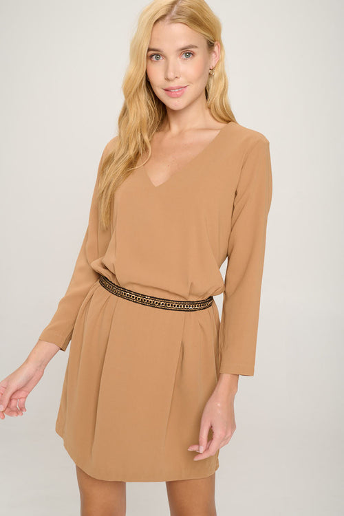 ARROW V-Neck Belted Dress
