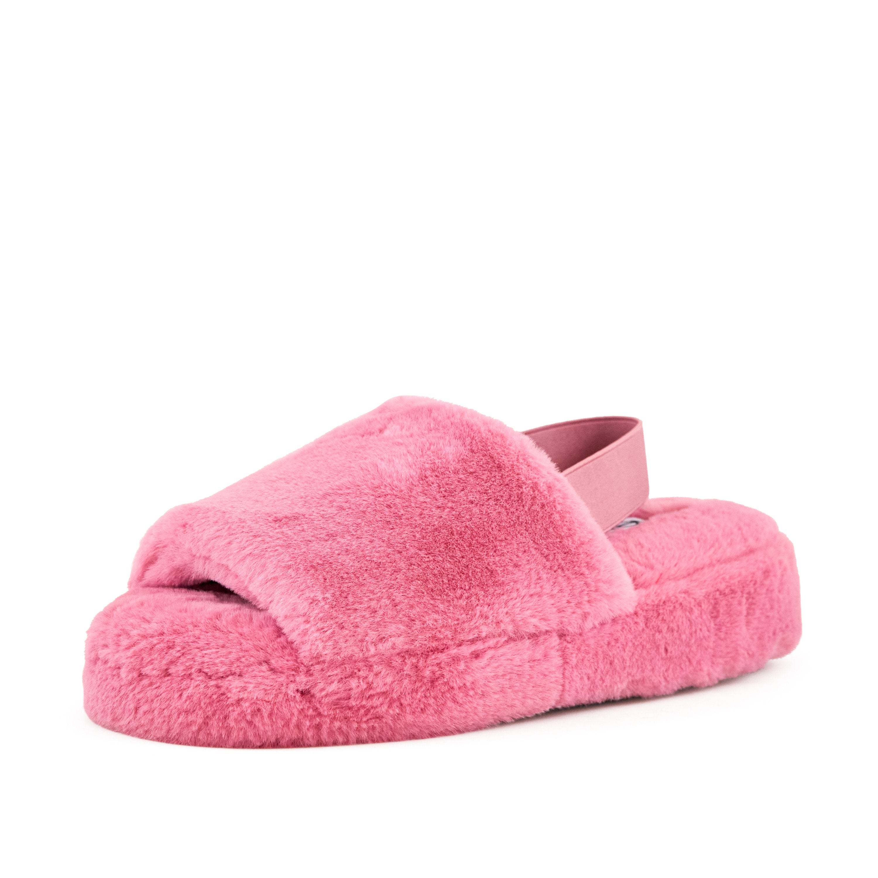 Lisbon Faux Fur Slipper in Coral