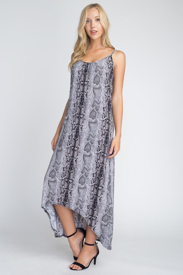LYNN Snakeskin Maxi Tank Dress