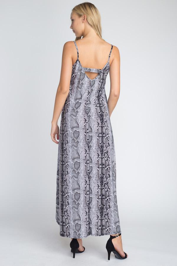 LYNN Snakeskin Maxi Tank Dress