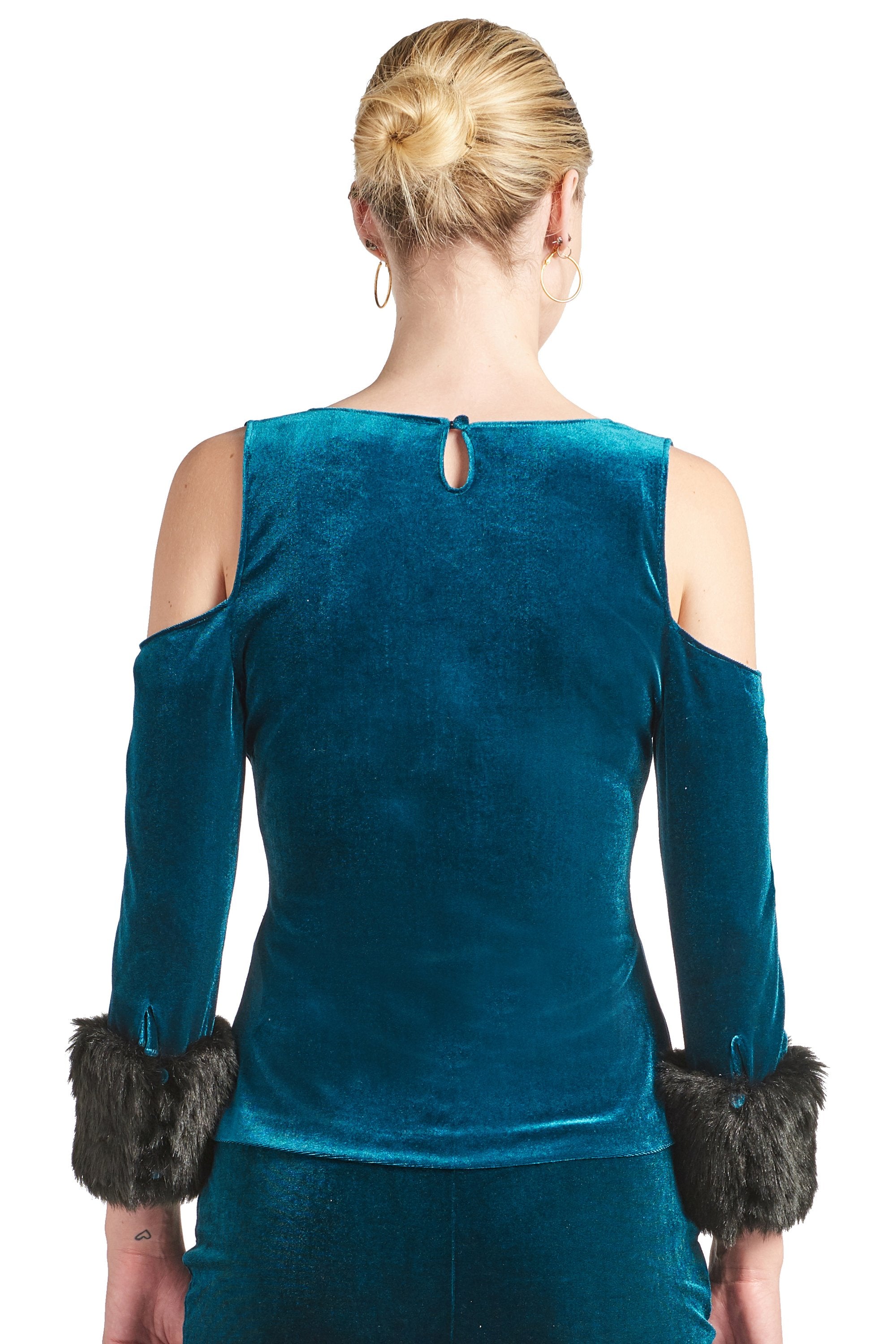 Mia Luxe Contrast Velvet Top