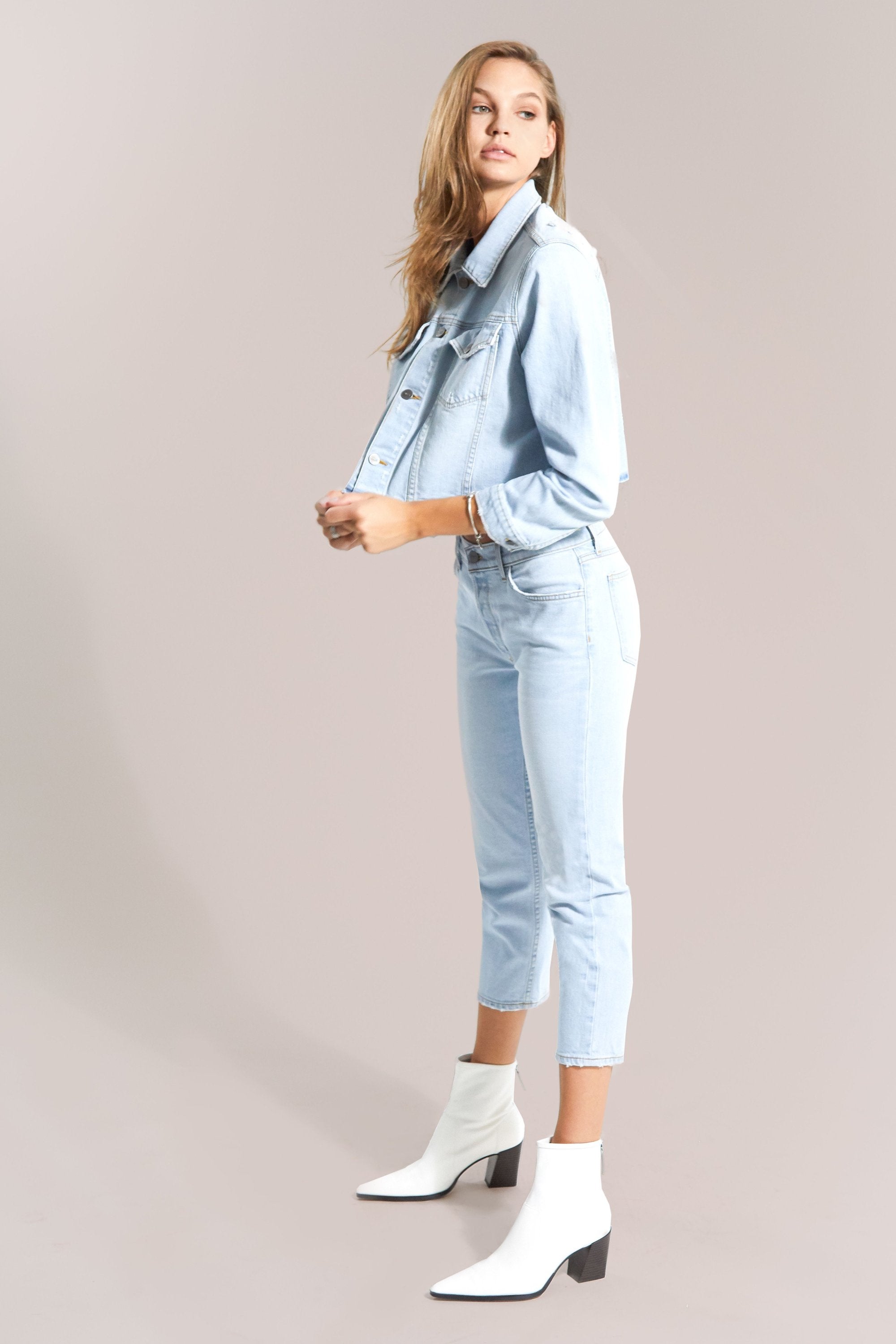 Farah Aziz Flare Cropped Straight Jeans