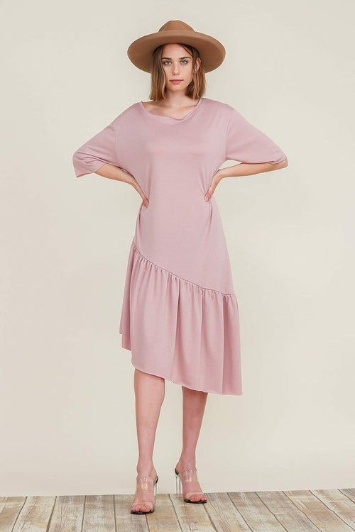 Megan Asymmetric Ruffle Dress