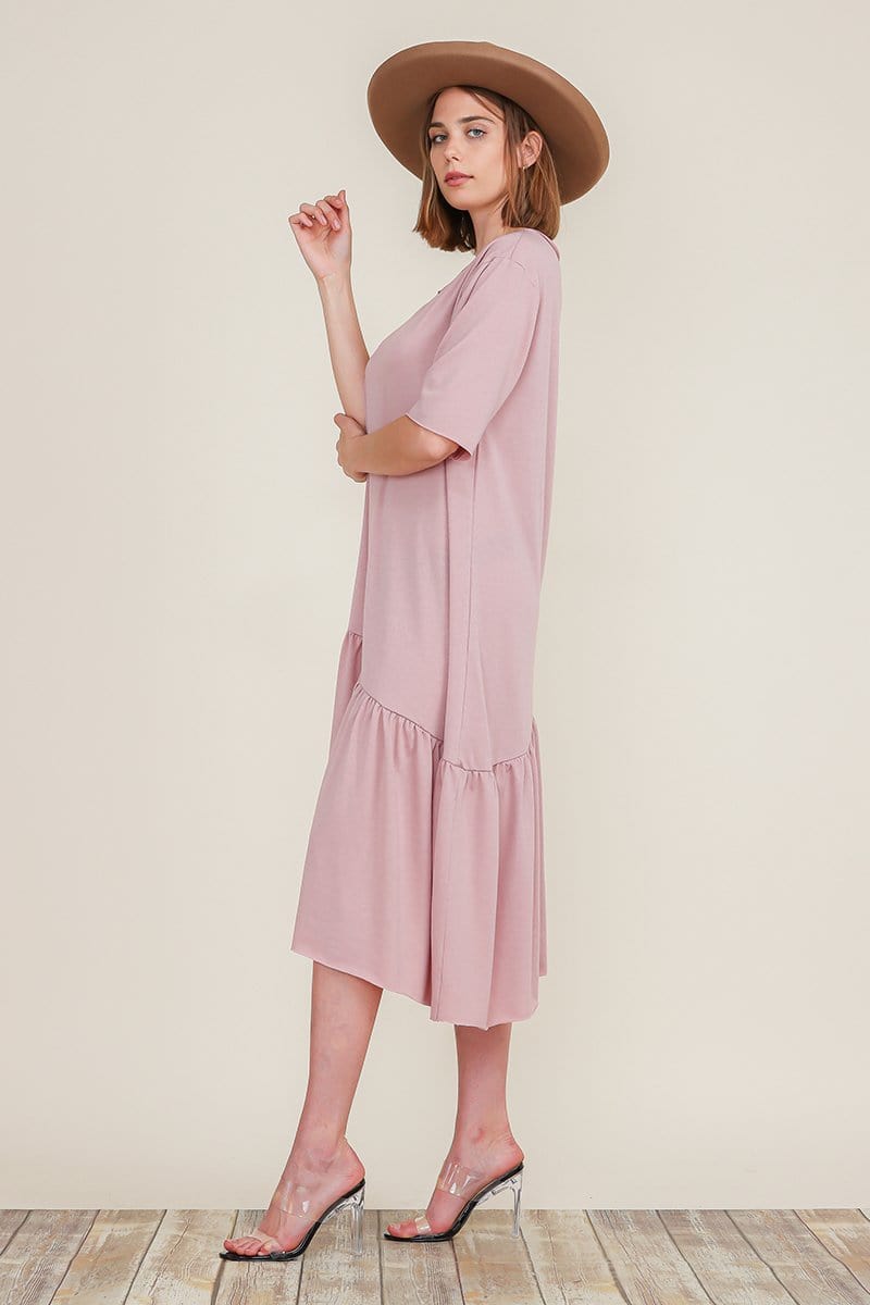 Megan Asymmetric Ruffle Dress