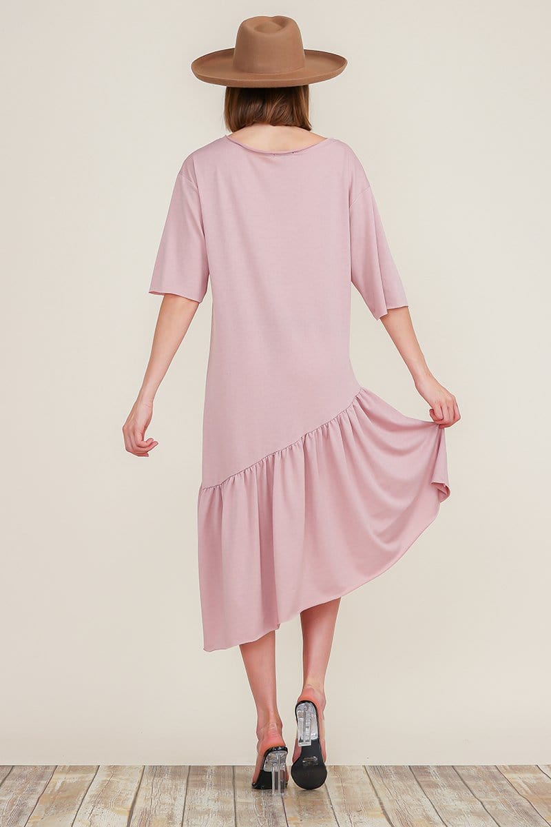Megan Asymmetric Ruffle Dress