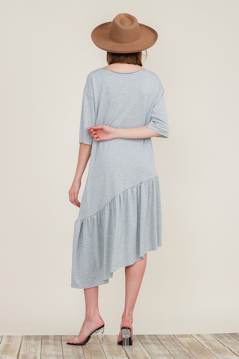 Megan Asymmetric Ruffle Dress