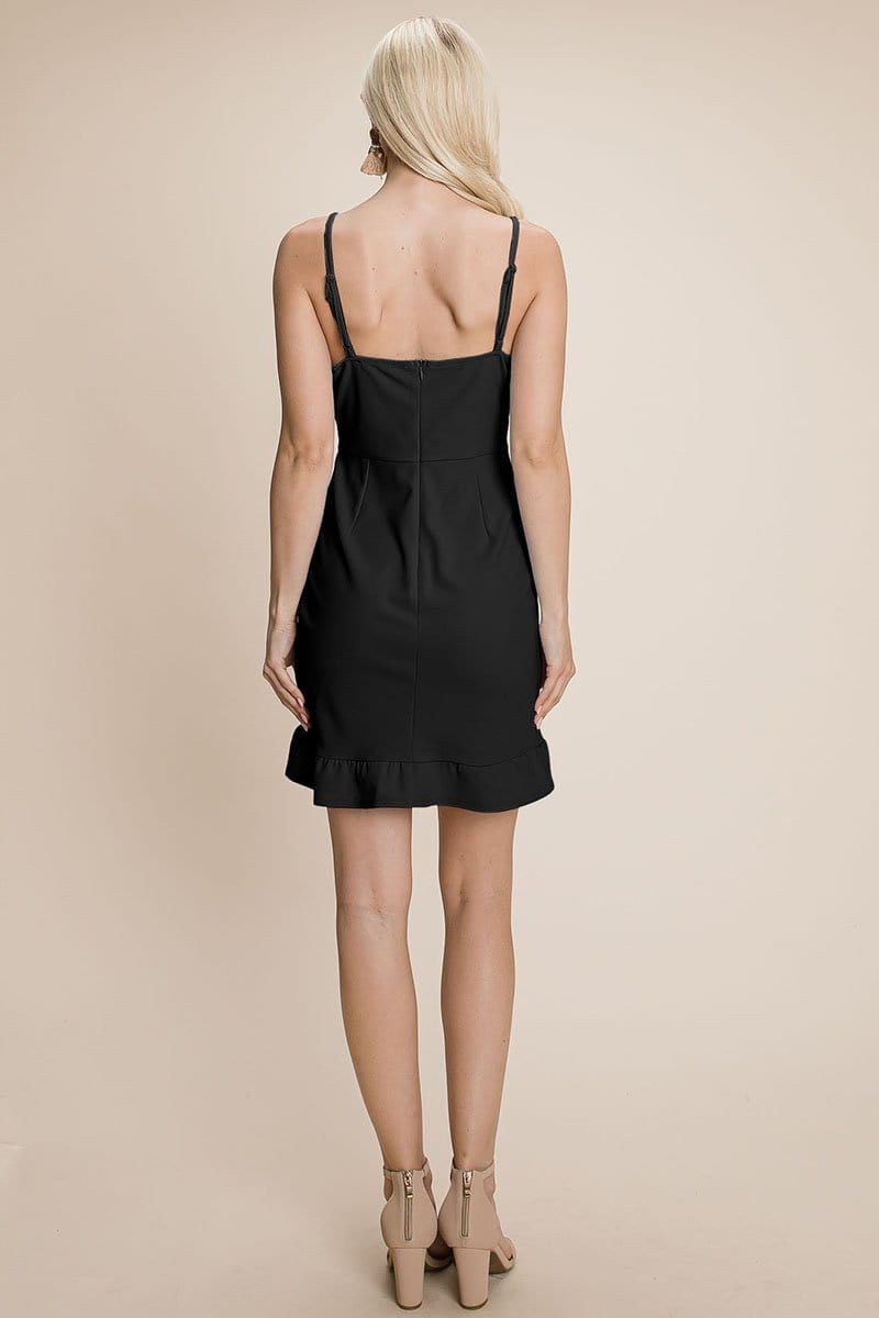 GIA Asymmetrical Ruffle Hem Wrap Mini Dress
