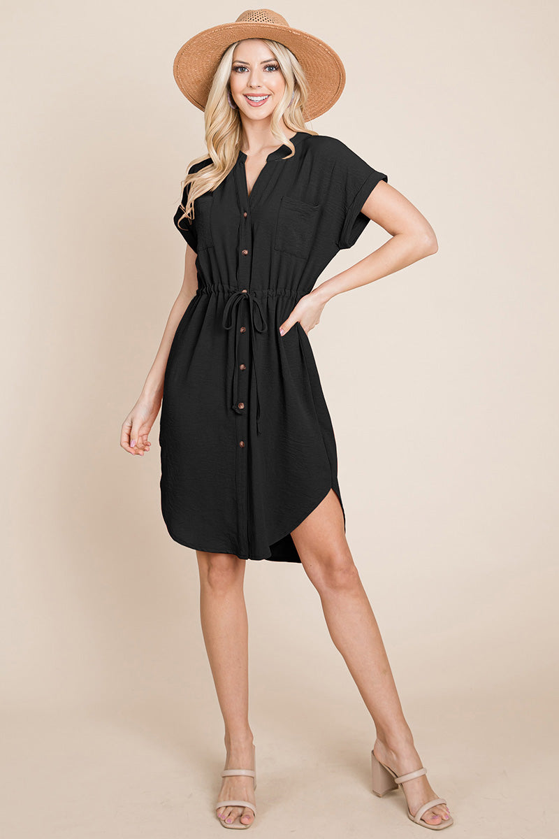 Everyday Cinched Shirt Dress
