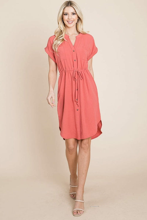 Everyday Cinched Shirt Dress
