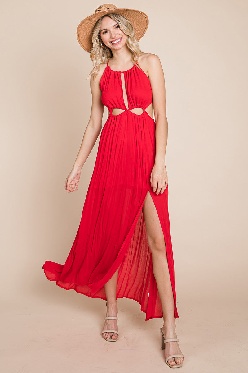 Solara Cutout Halter Maxi Dress