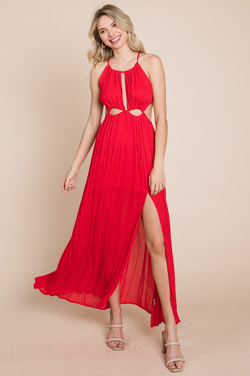 Solara Cutout Halter Maxi Dress