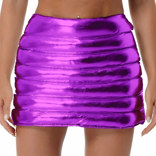 Cici Esteban Metallic A-Line Skirt