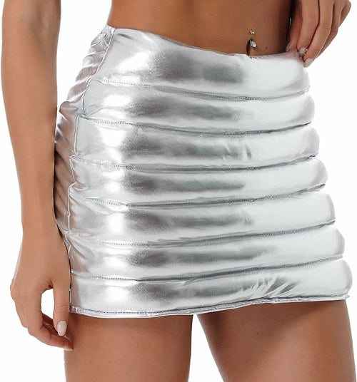 Cici Esteban Metallic A-Line Skirt