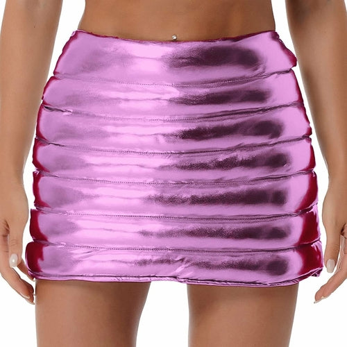 Cici Esteban Metallic A-Line Skirt