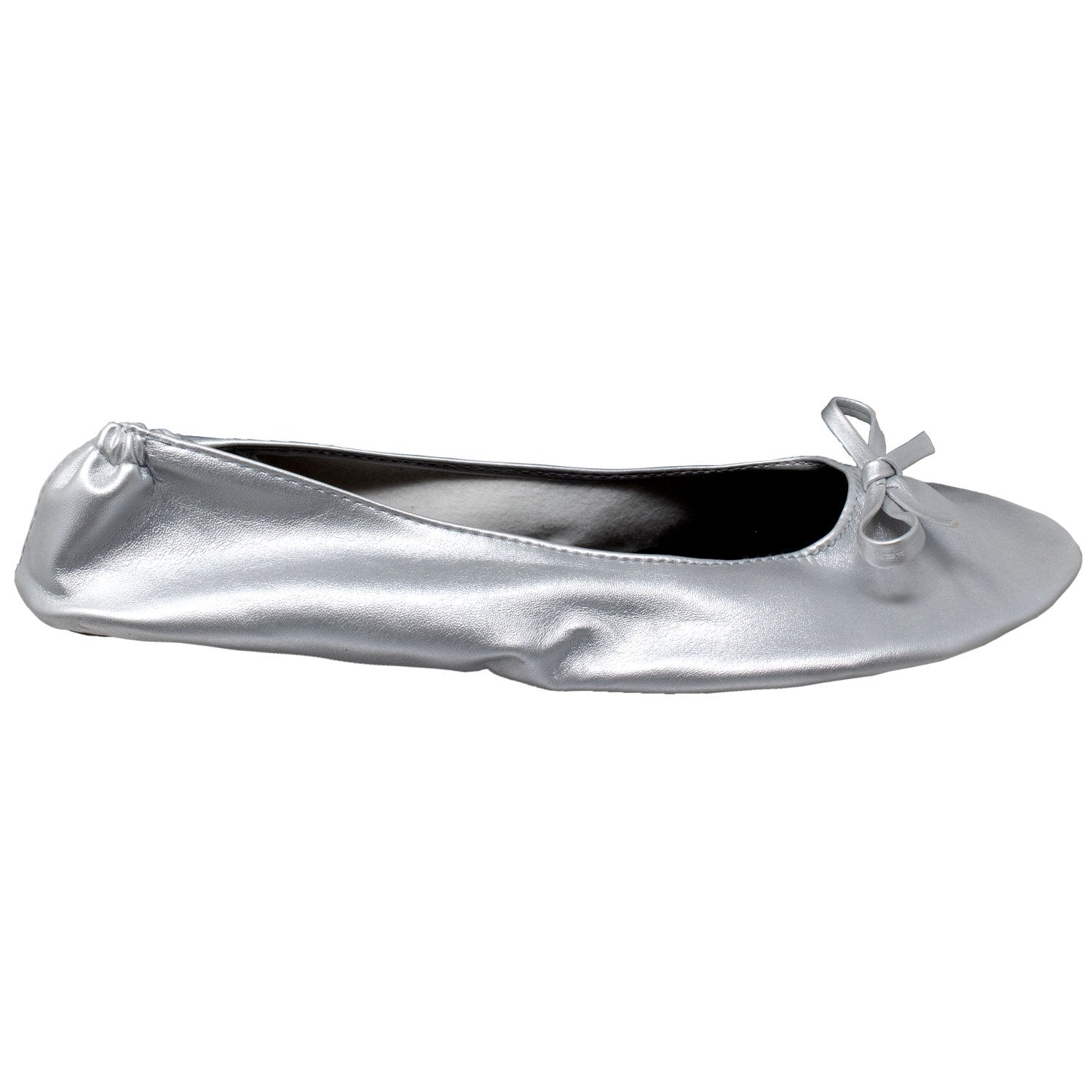 Gaia Ballet Flats Women's with Travel Pouch in Silver