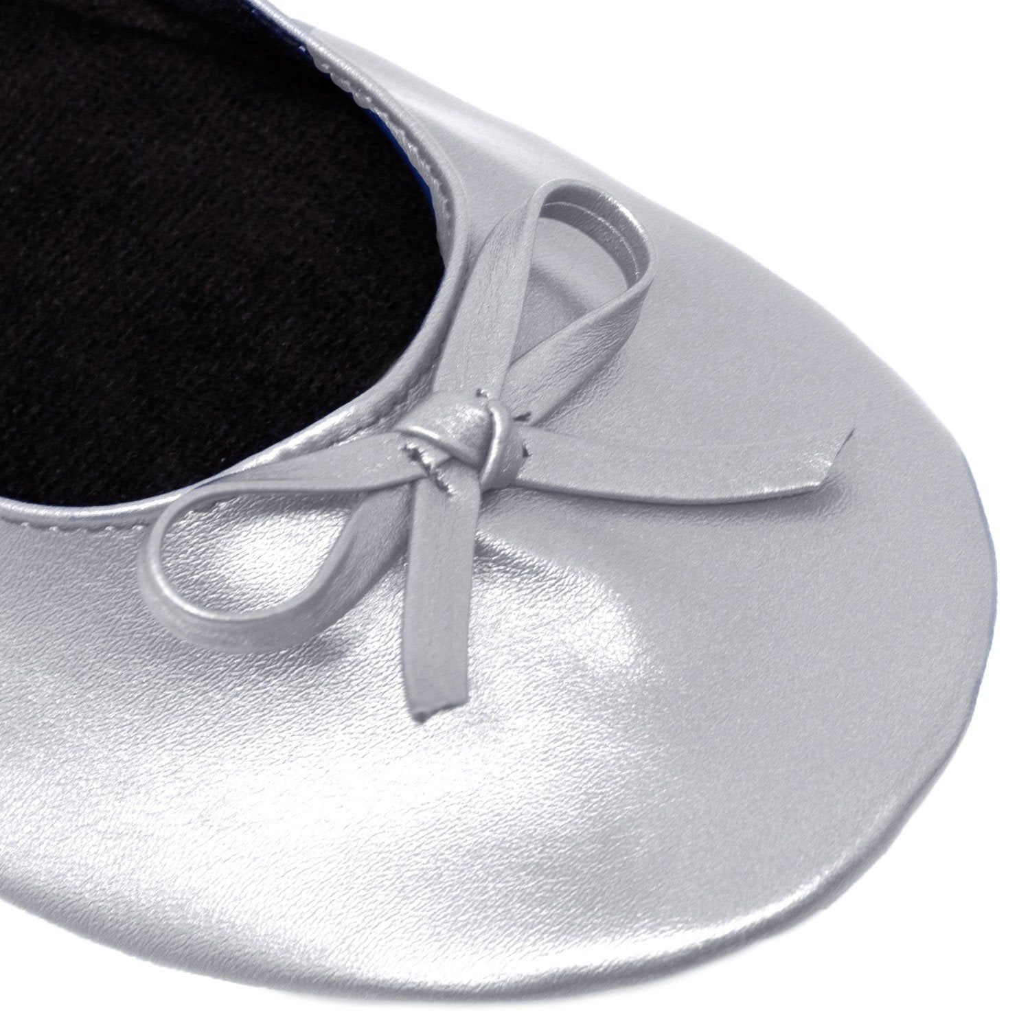 Gaia Ballet Flats Women's with Travel Pouch in Silver