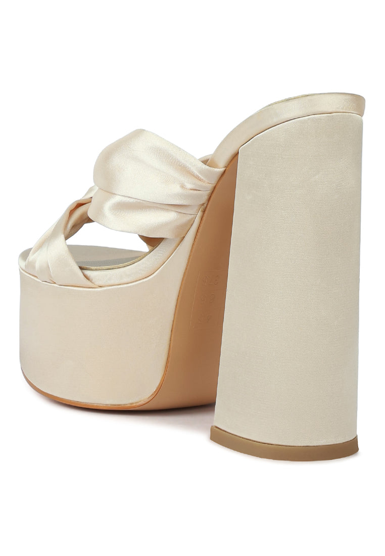 Ruse Strobing Knotted Chunky Platform Heels