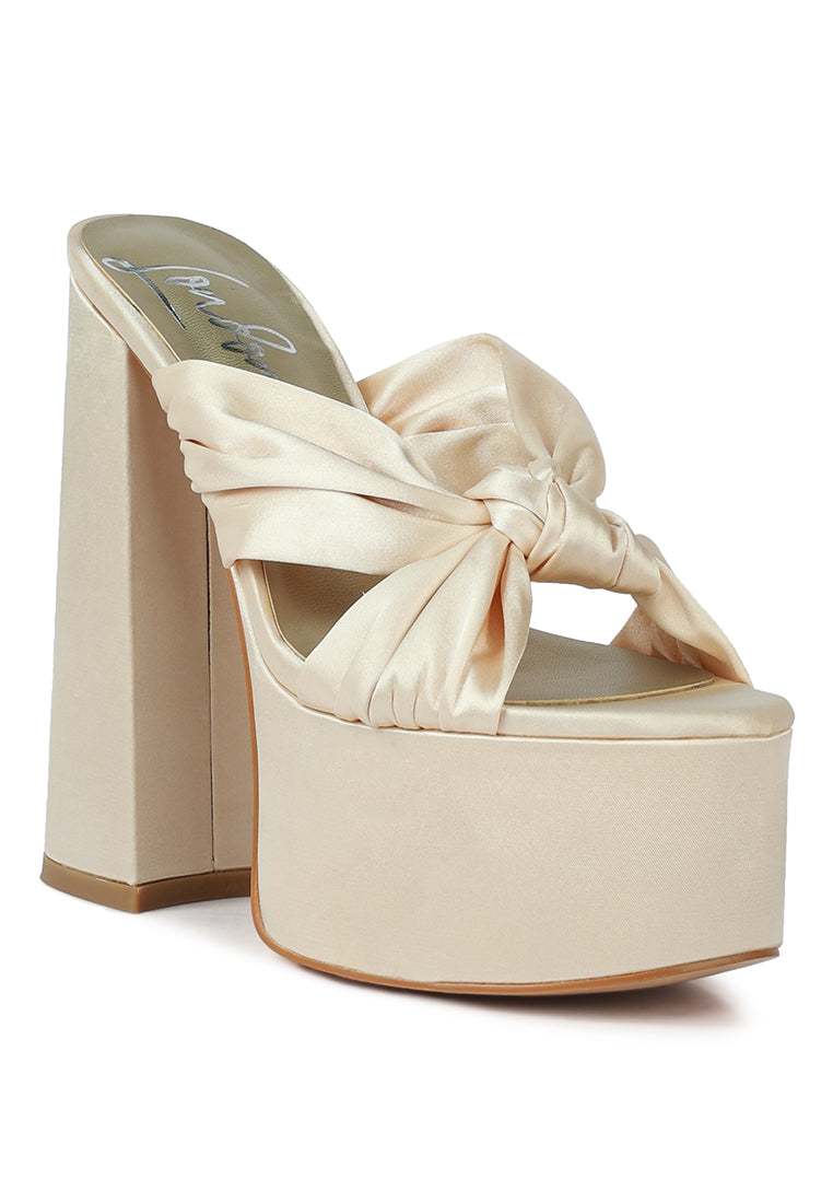 Ruse Strobing Knotted Chunky Platform Heels