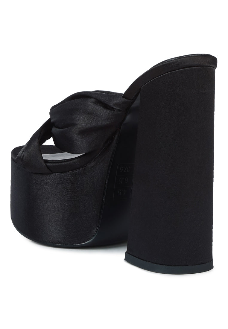 Ruse Strobing Knotted Chunky Platform Heels