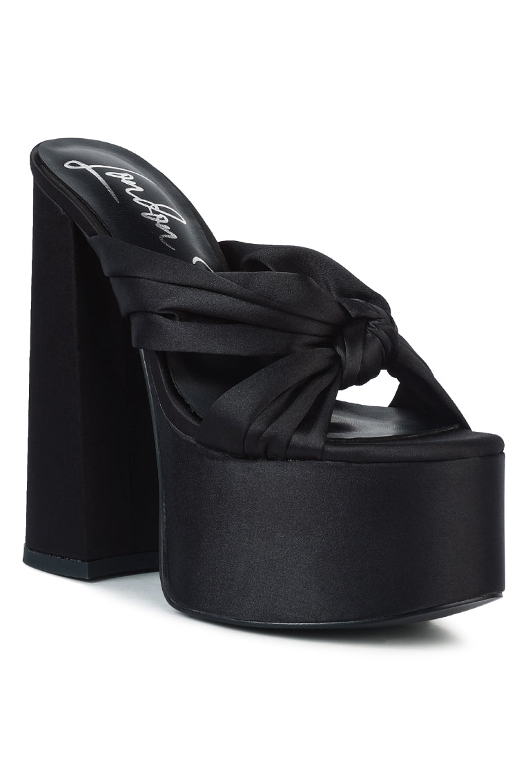 Ruse Strobing Knotted Chunky Platform Heels
