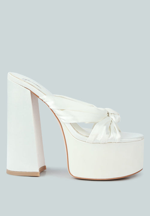 Ruse Strobing Knotted Chunky Platform Heels