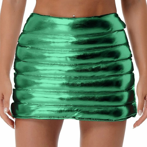 Cici Esteban Metallic A-Line Skirt