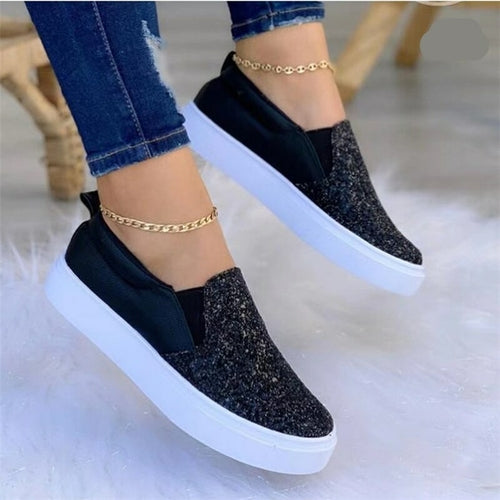 Sheila Crystal Flat Moccasin Loafers