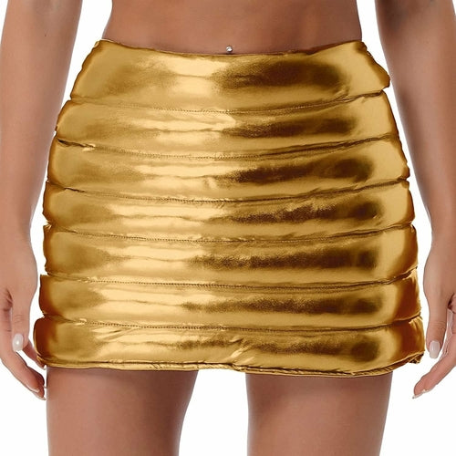 Cici Esteban Metallic A-Line Skirt