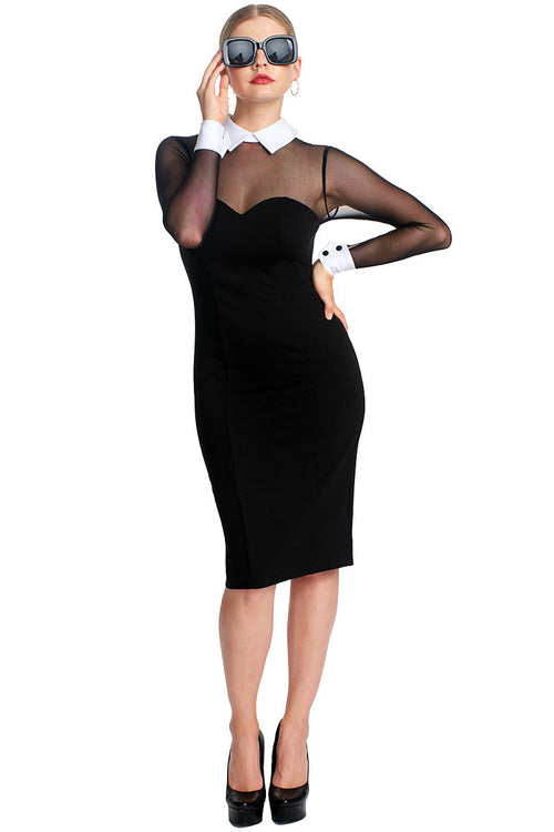 Tuxedo Illusion Sheath Dress