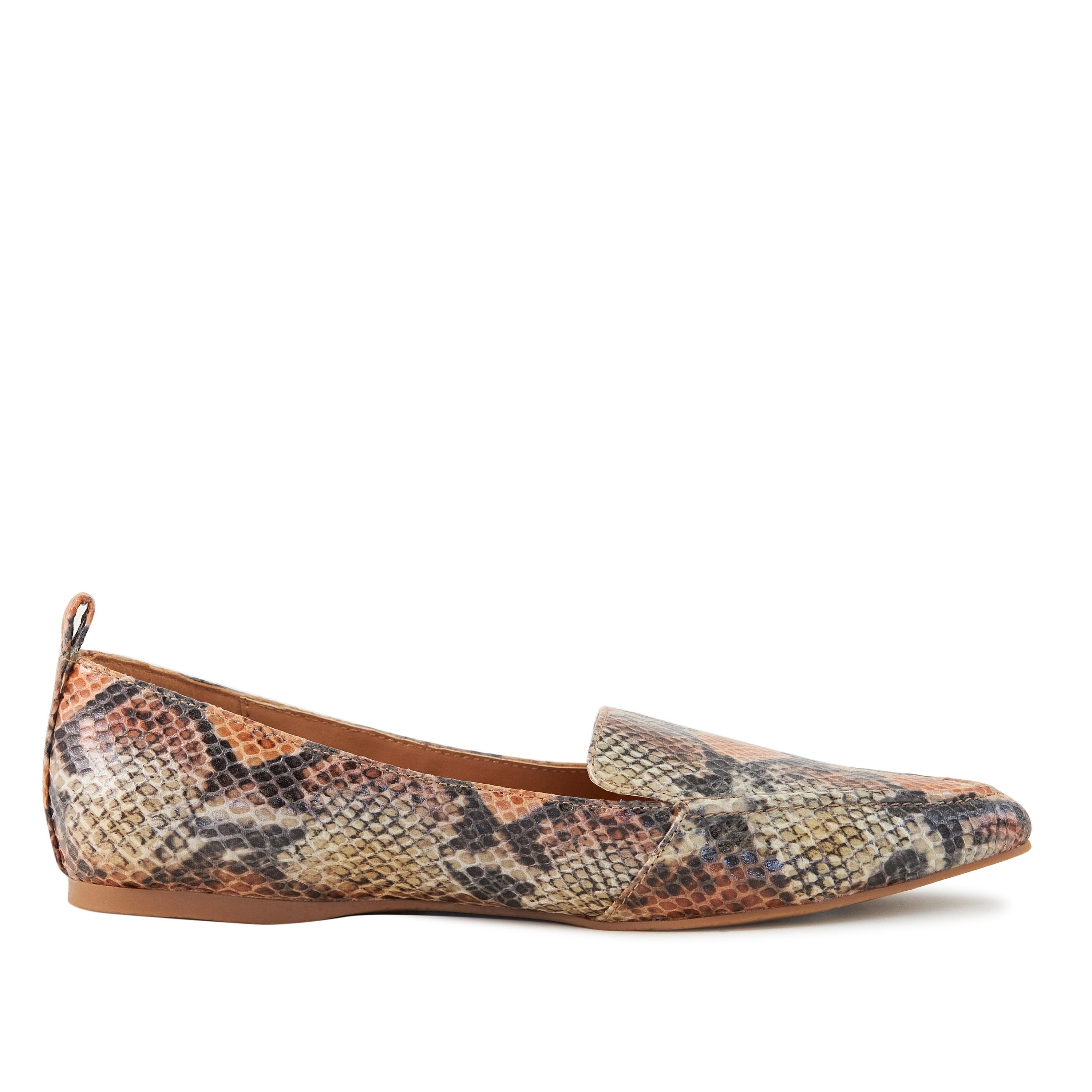 Socialite Flat (Orange Snake Skin)