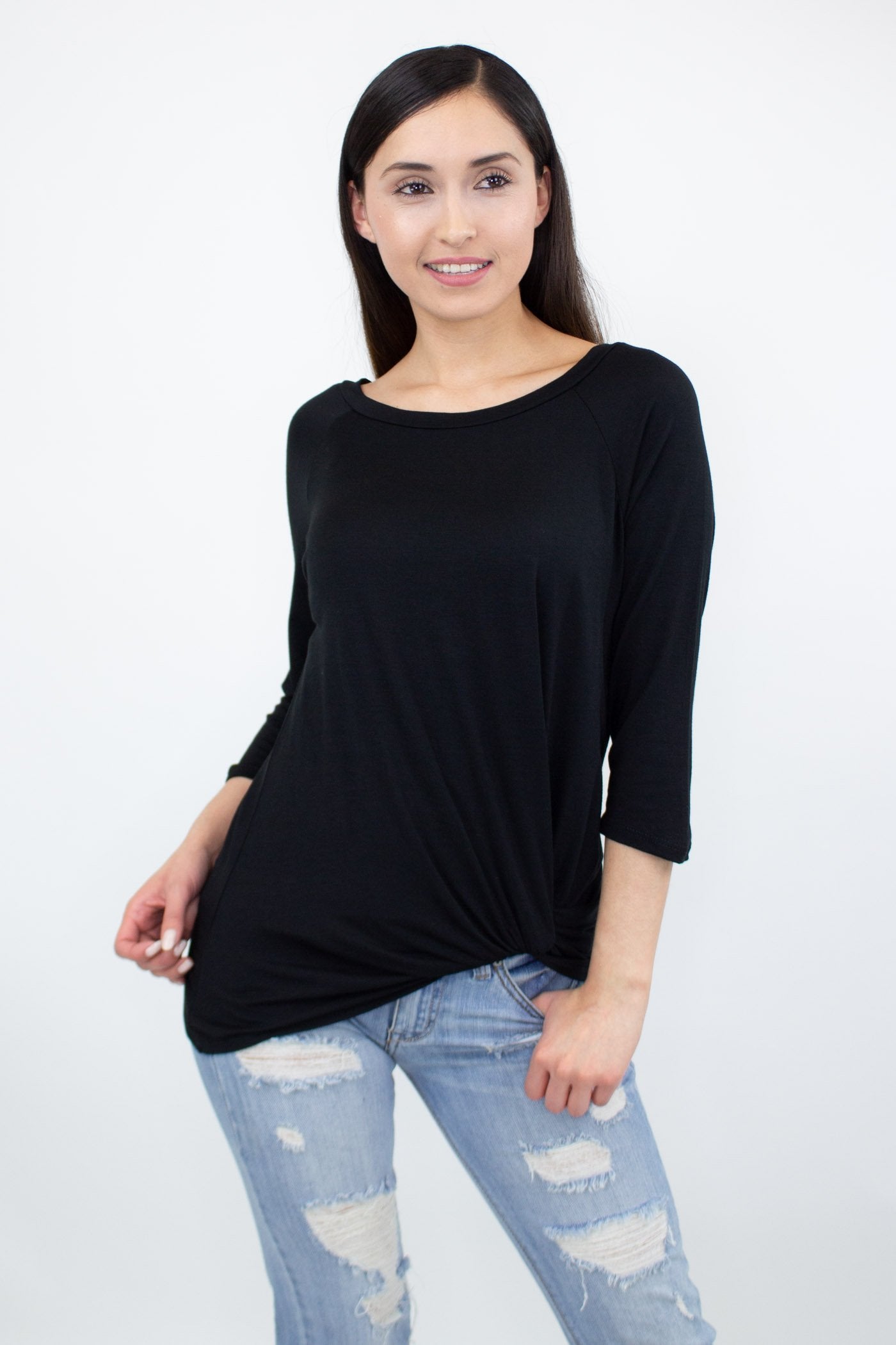 Hera Twist Top in Black