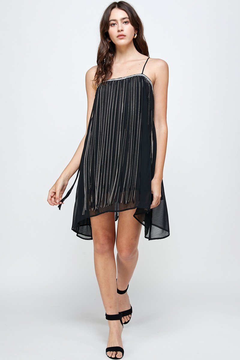 ARROW A-Line Metallic Chiffon Dress