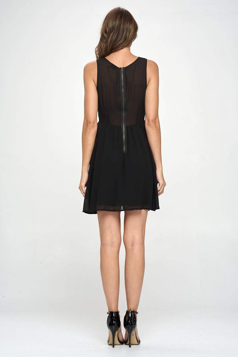 ARROW Women's Sleeveless Laser-Cut Fit and Flare Dress
