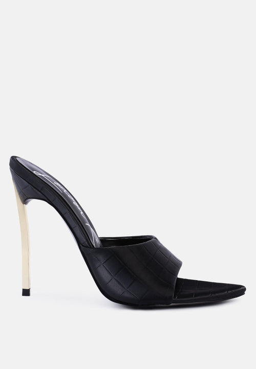 SLY Strappy Slip On Stiletto Heels