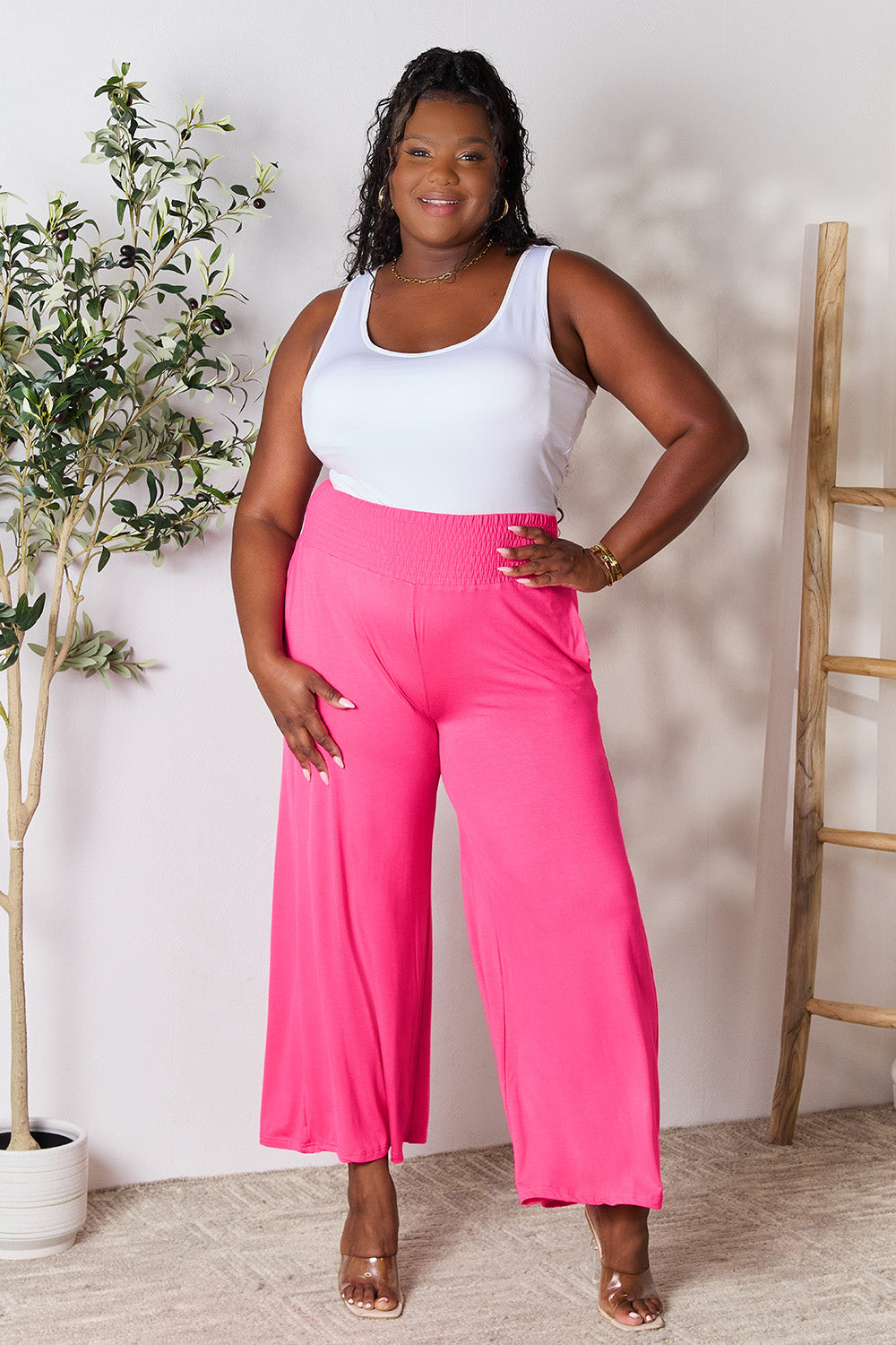 CloudSoft Smocked Waist Wide Leg Pants