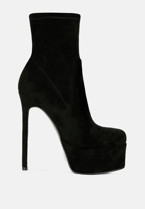 Strut High Heel Platform Ankle Boots