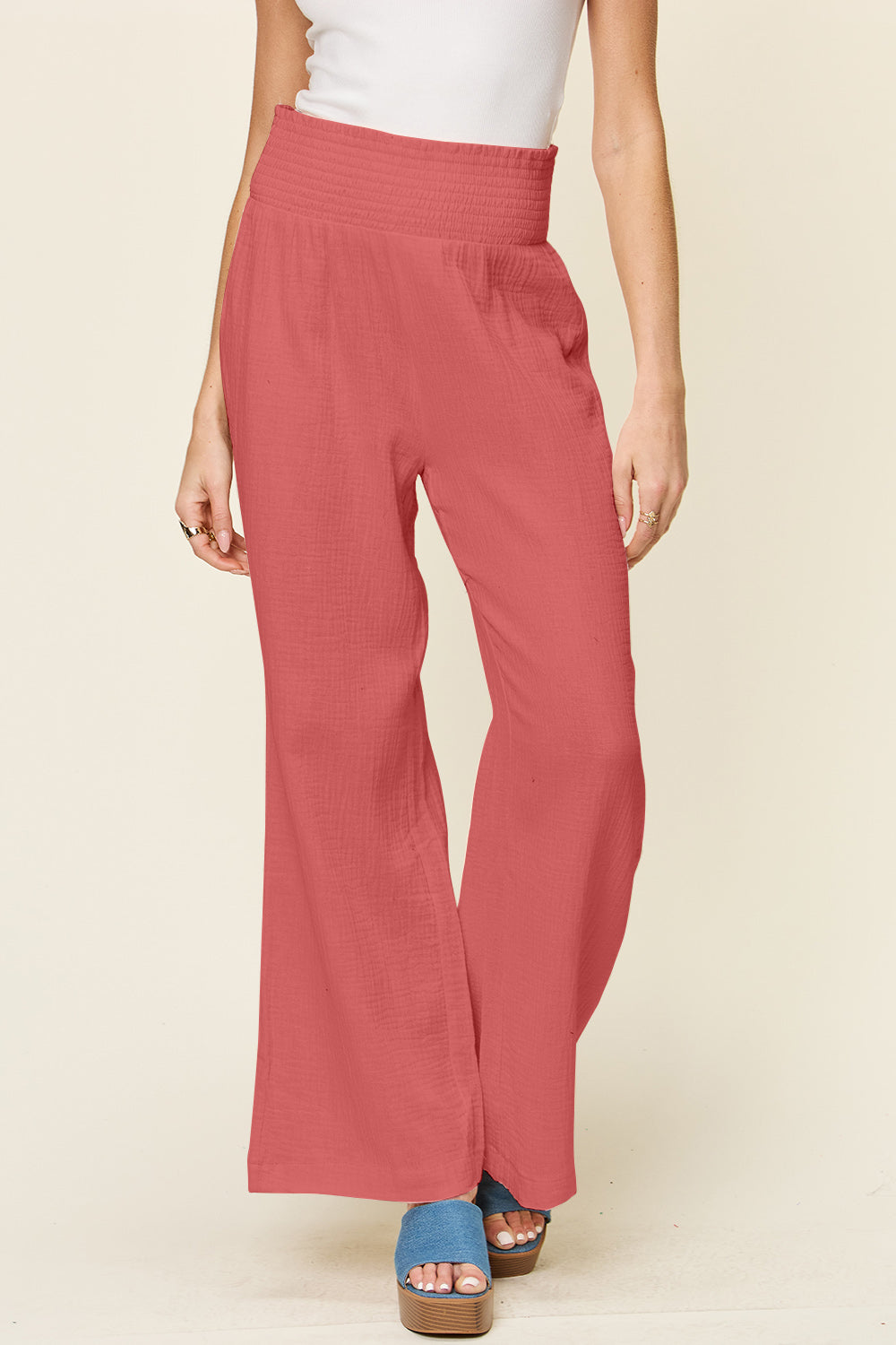 Harbor Ease Smocked Wide Leg Pants