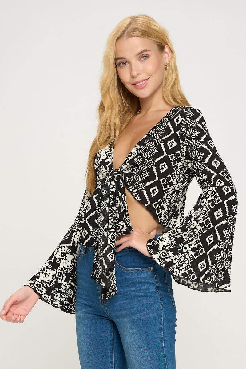 Bella Boho Crop Top with Front Tie