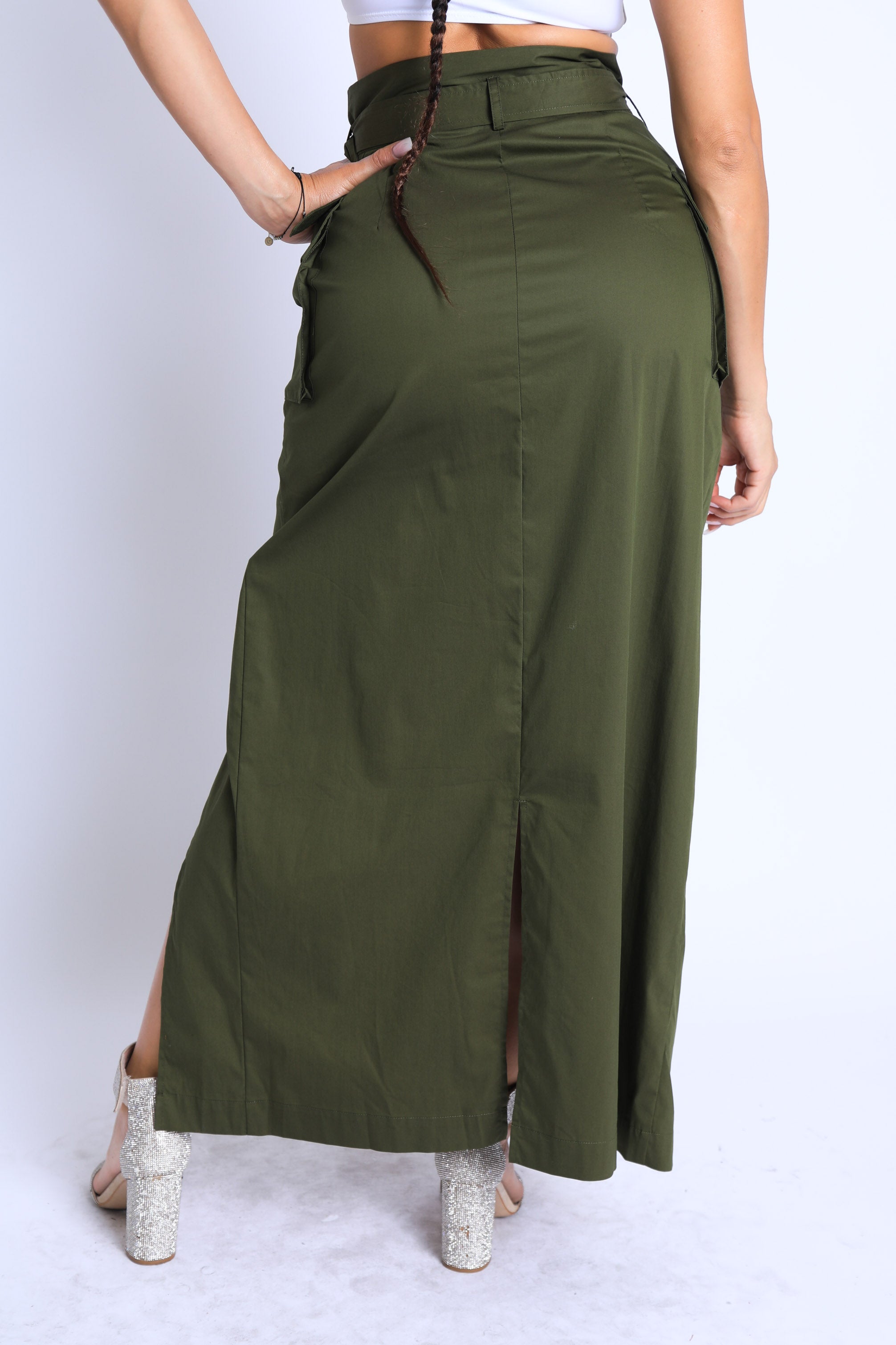Pearl Monfried Self Belted Maxi Skirt