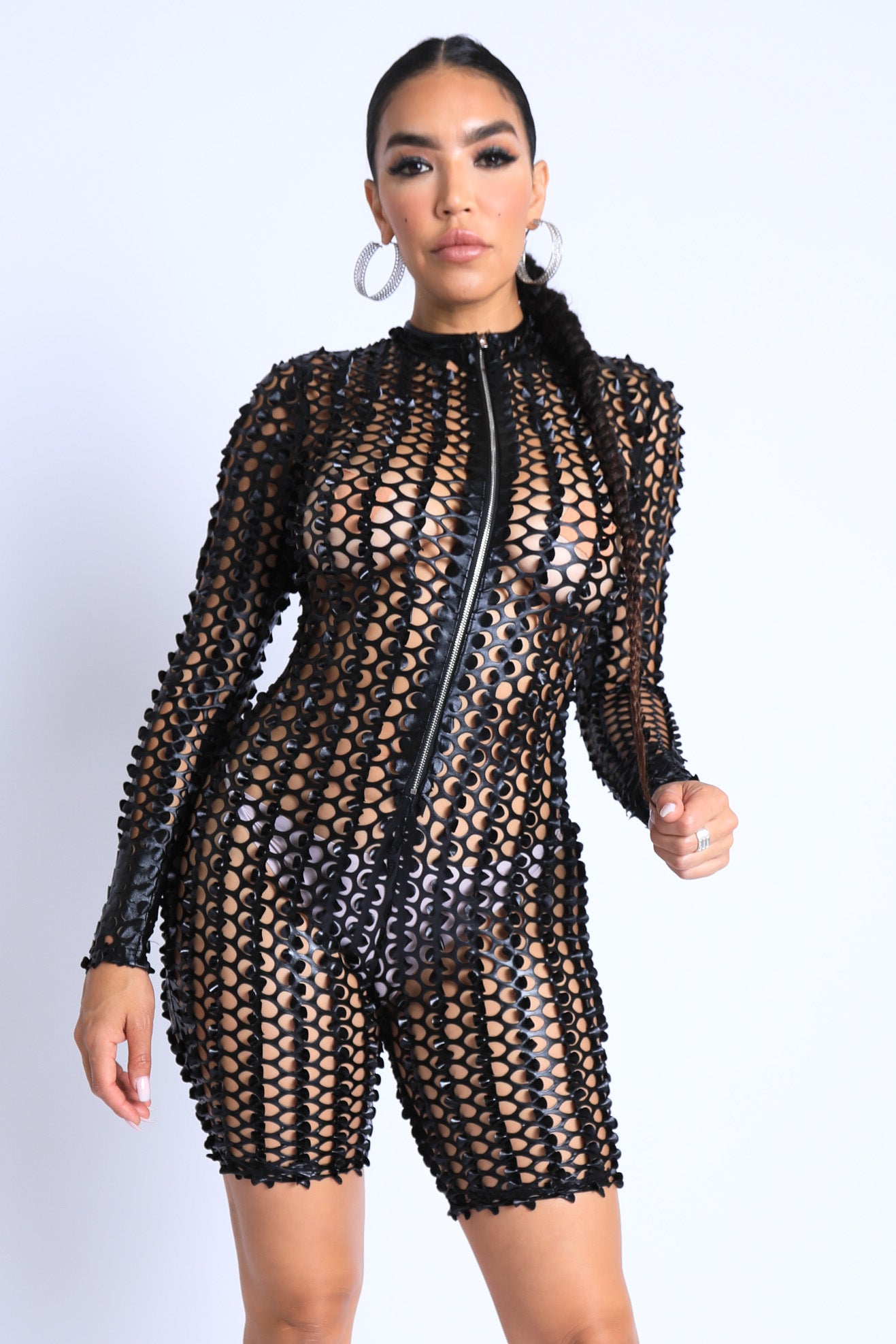 Paola Ramos Cutting Mesh Bodysuit