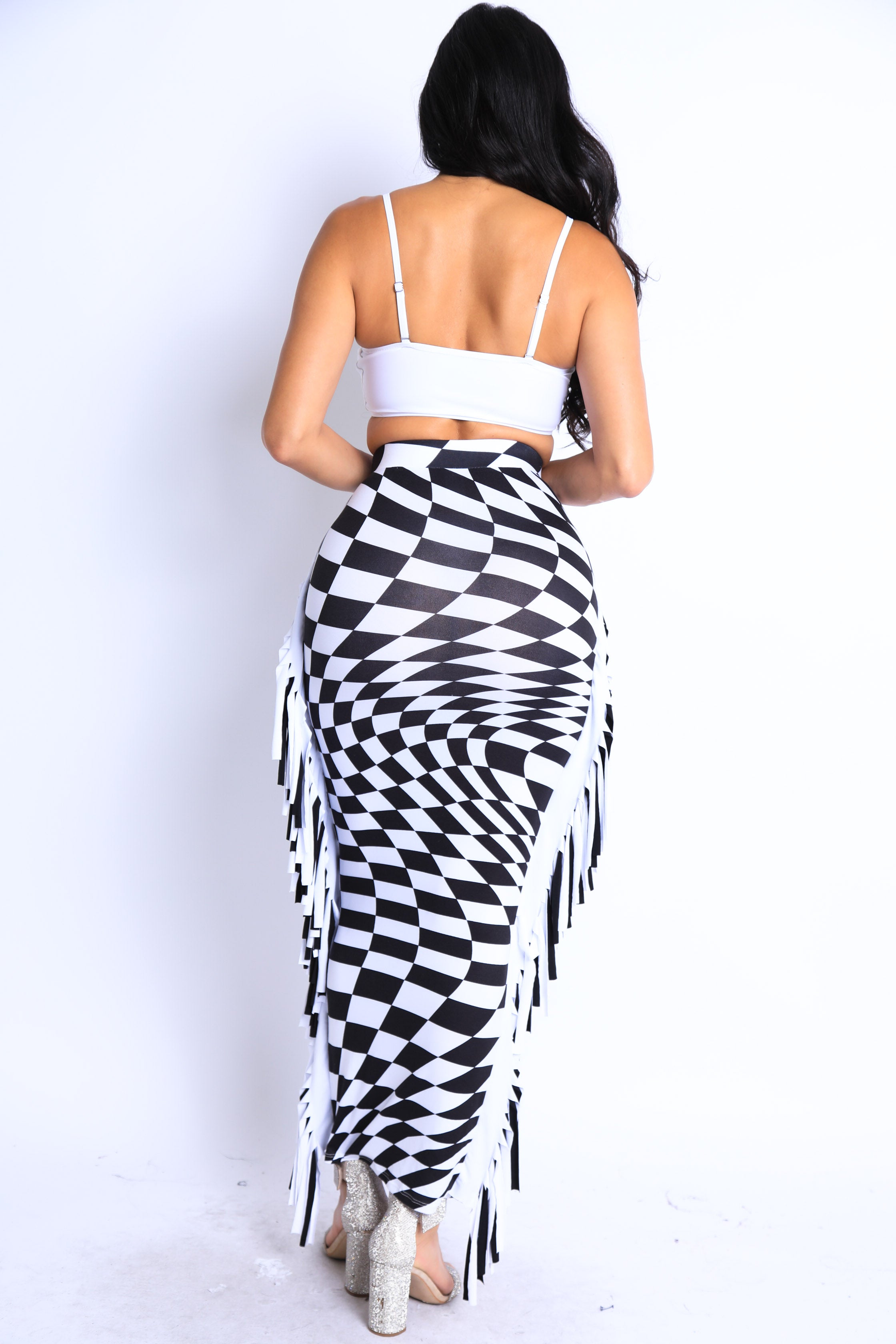 Pearl Monfried Checkered Pencil Skirt