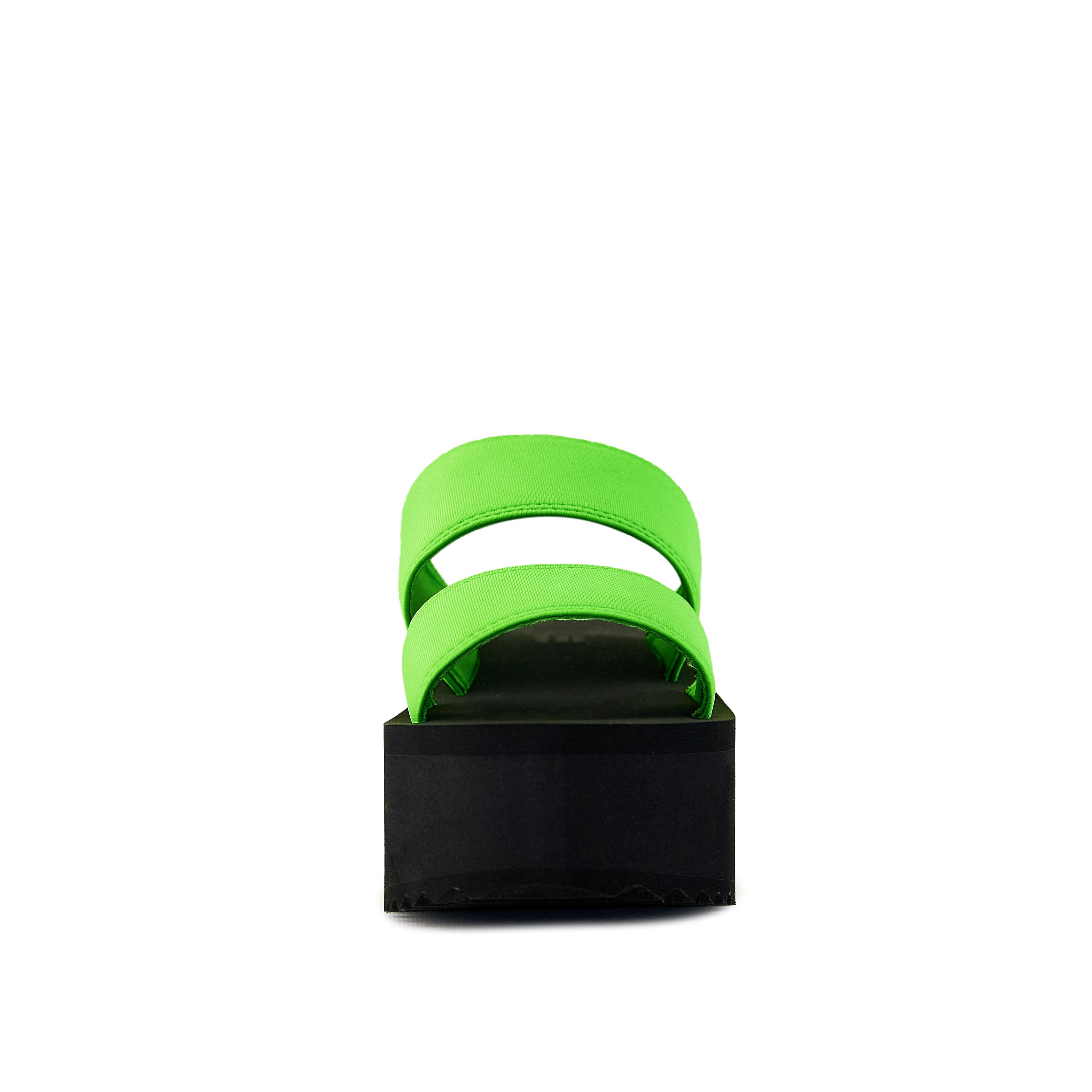 Pear Platform Sandals in Neon Green