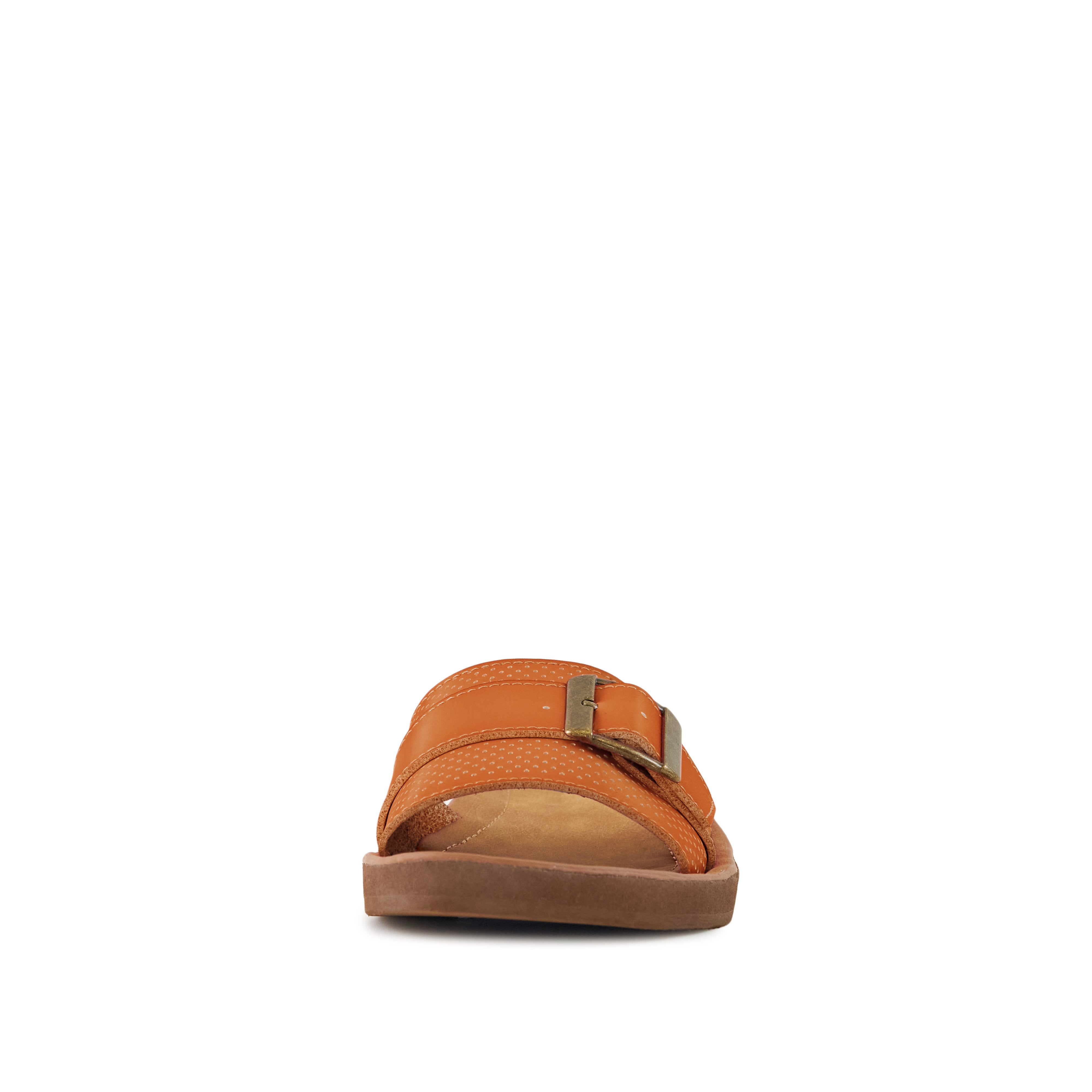 Pear Buckle Down Sandals in Tan