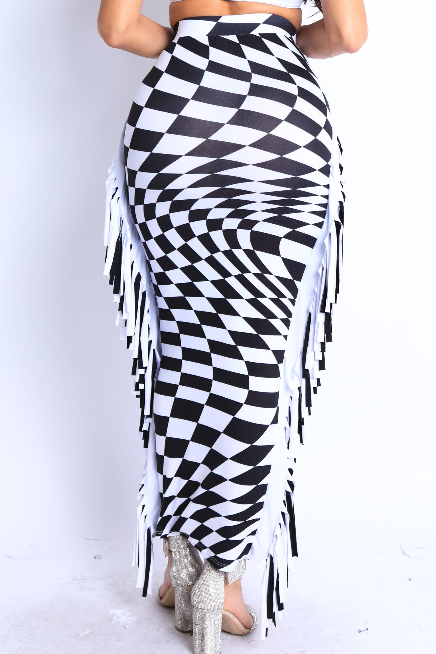 Pearl Monfried Checkered Pencil Skirt