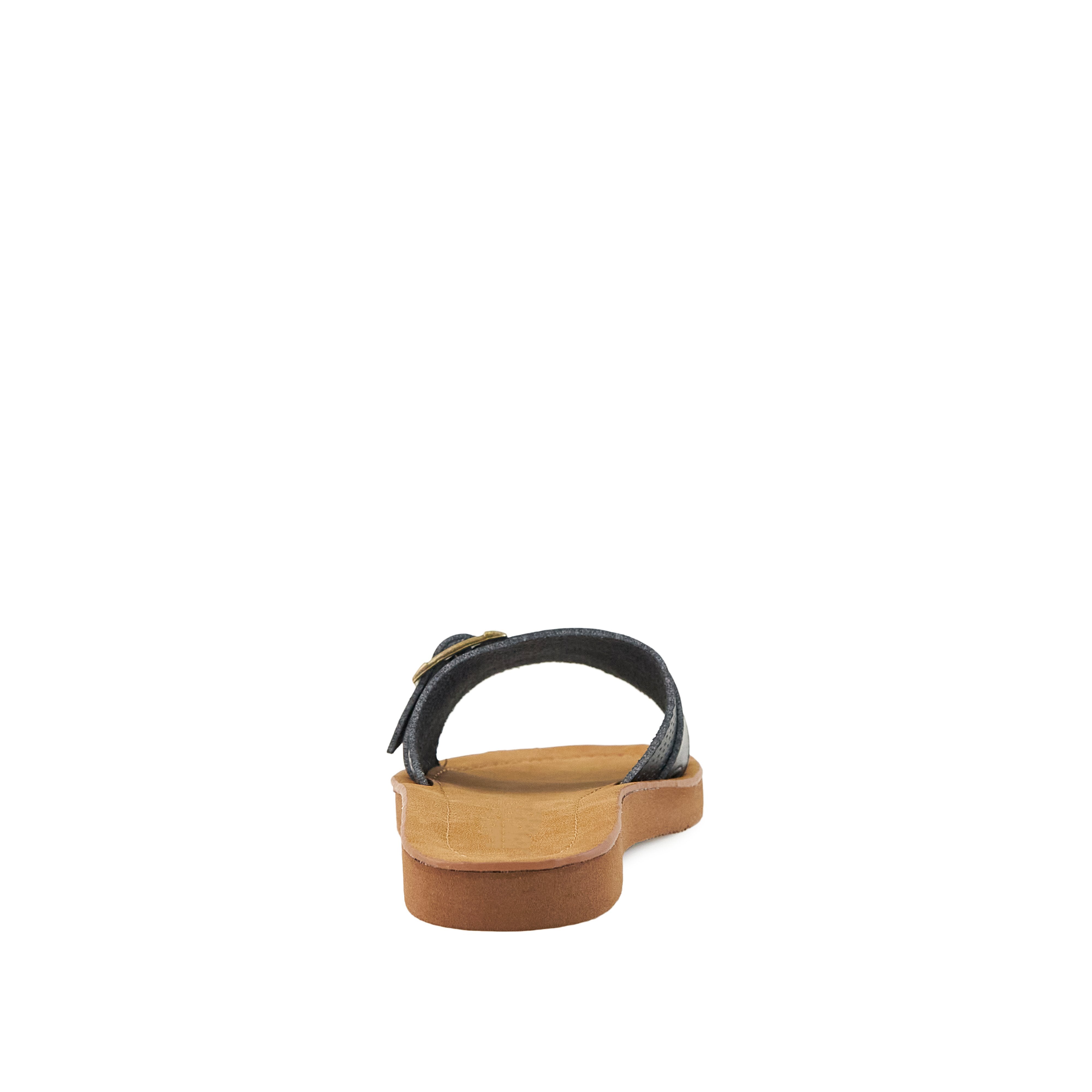 Pear Buckle Down Sandals in Black