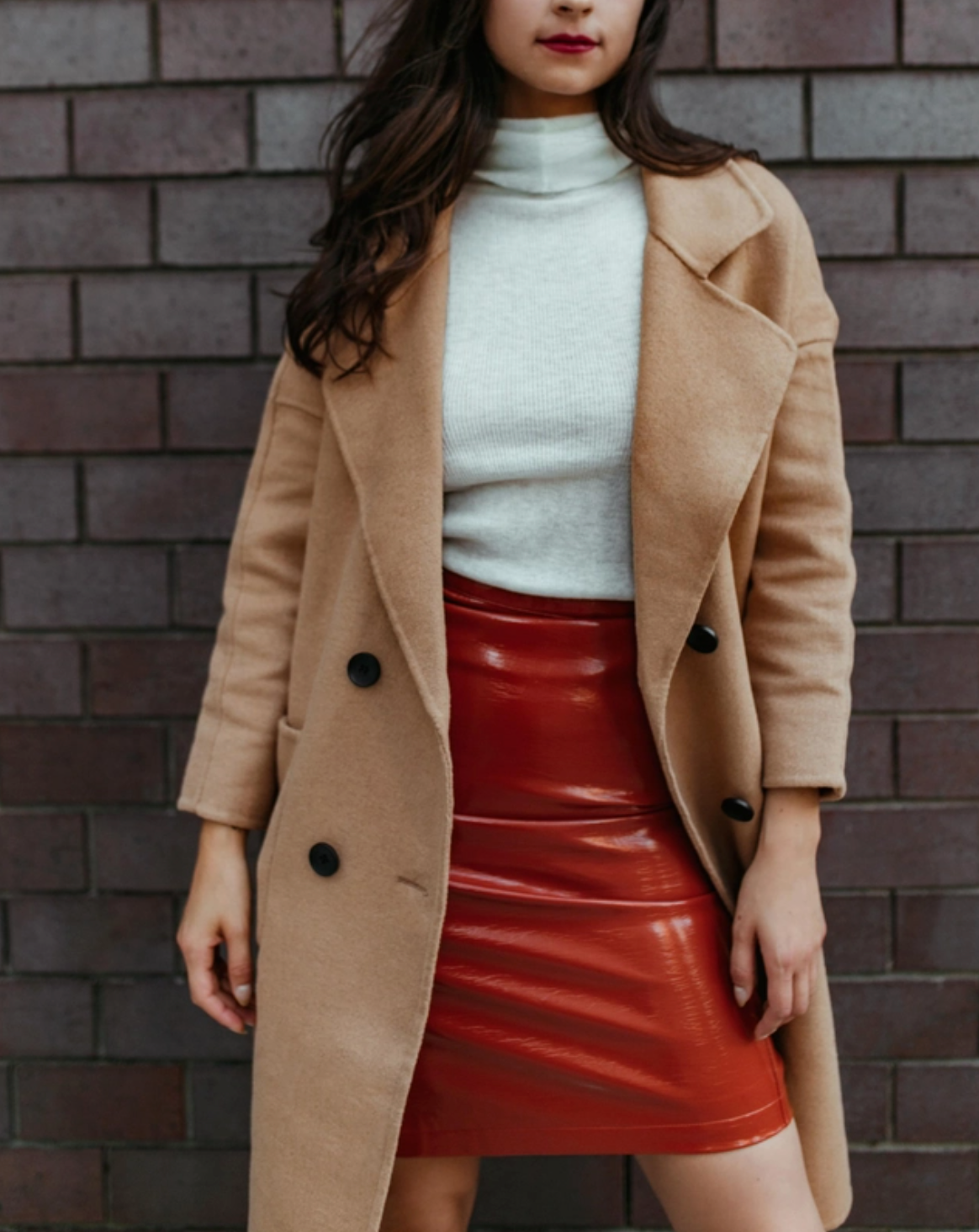 Copper City Vinyl Midi Skirt