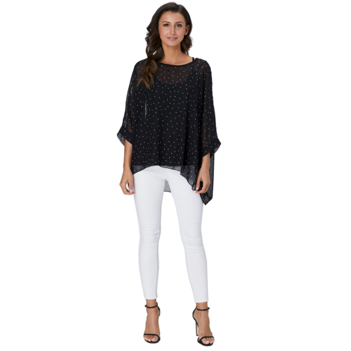 Polkadot Batwing Tunic Top